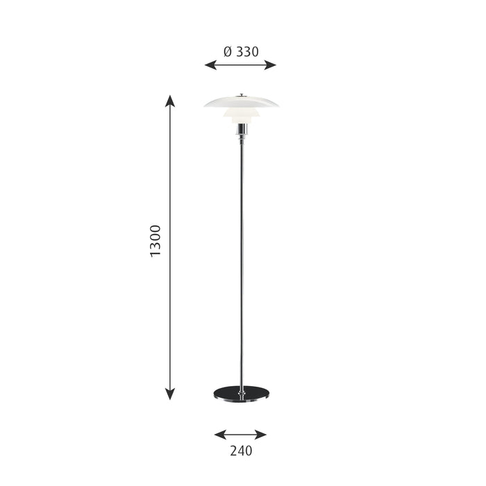 Louis Poulsen PH 3,5-2,5 vloerlamp messing gemetaliseerd