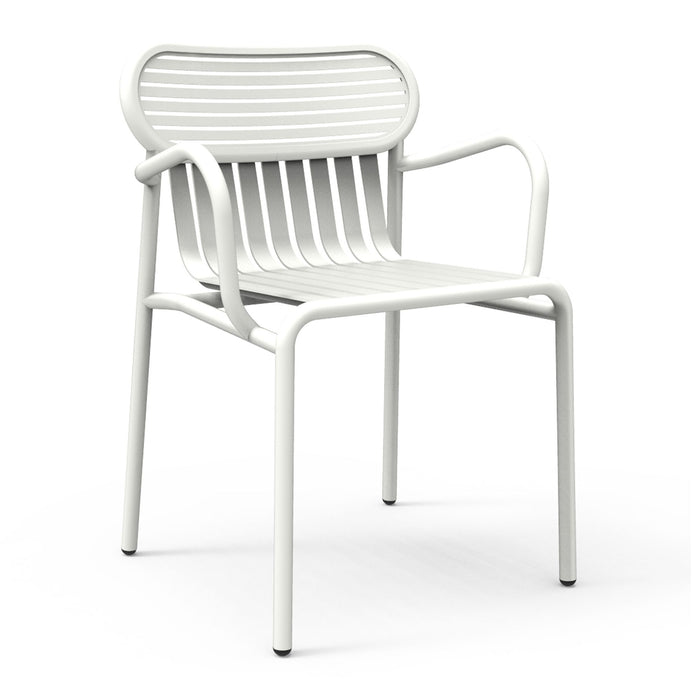 Week-end tuinstoel met armleuningen wit