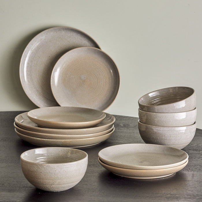 Bloomingville Taupe Serviesset 12-delig - Grijs/Bruin