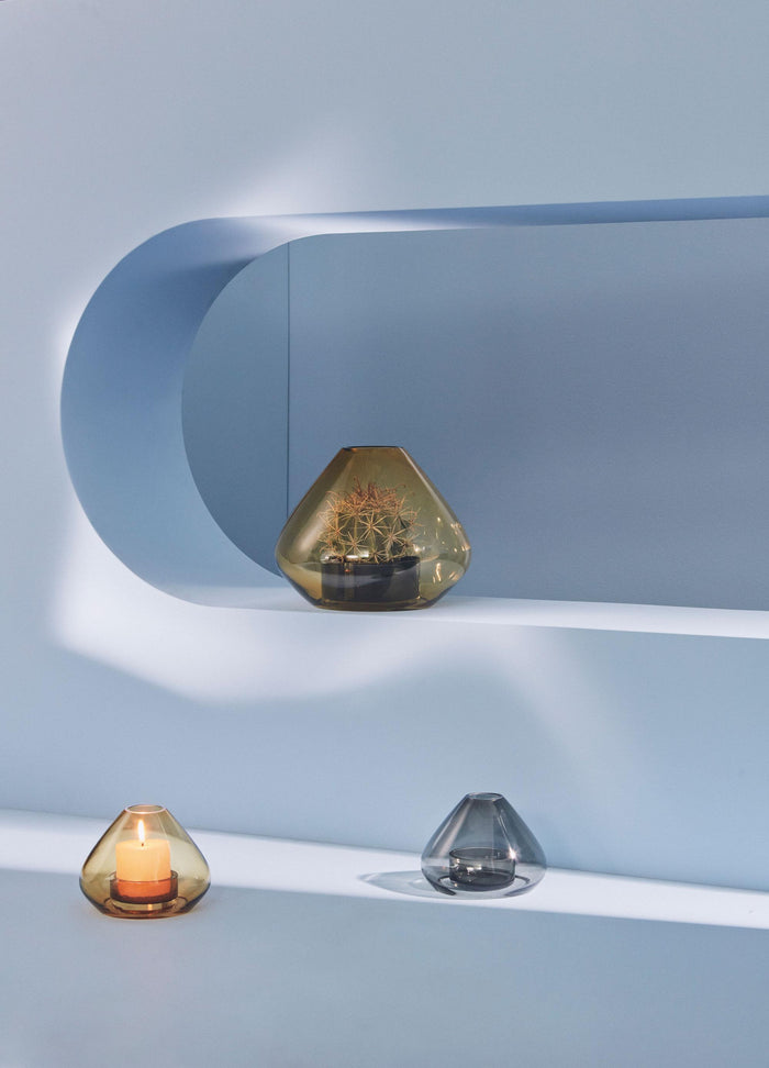 Uno kandelaar large amber