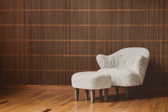 Audo Copenhagen Ingeborg voetenbank naturel eiken Grand Mohair 2600