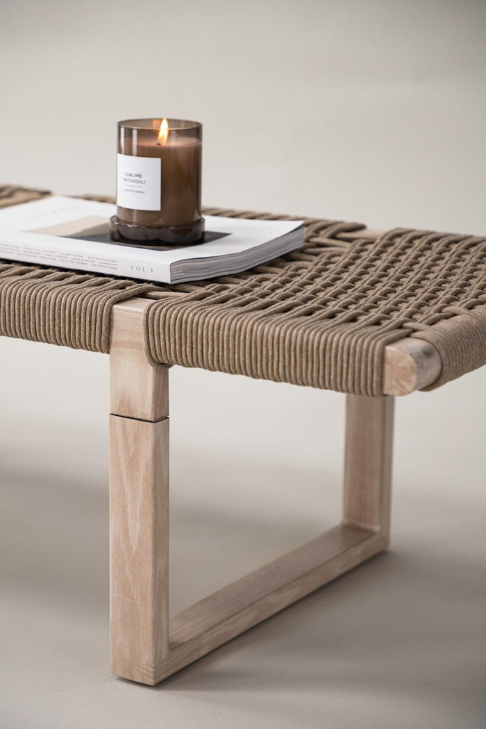 Nest living Jukka metalen bankje naturel - 140 x 36 cm