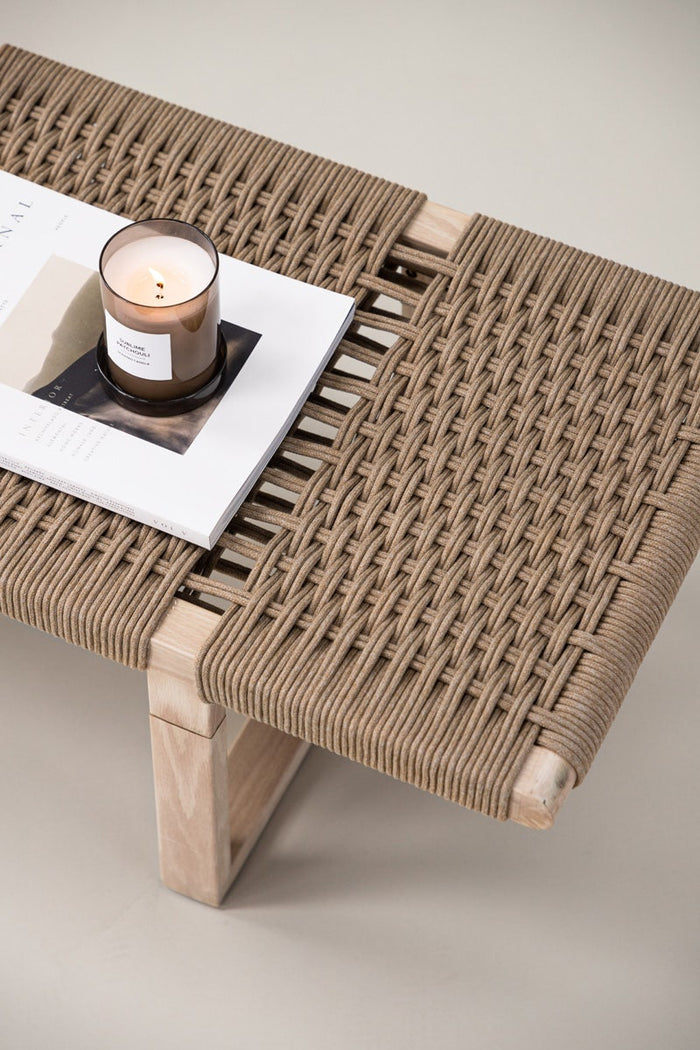 Nest living Jukka metalen bankje naturel - 140 x 36 cm