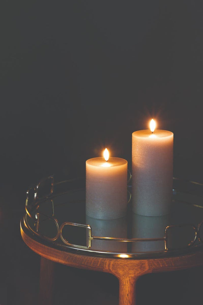 Uyuni Led Rustieke Kaars Zandsteen - 15 cm