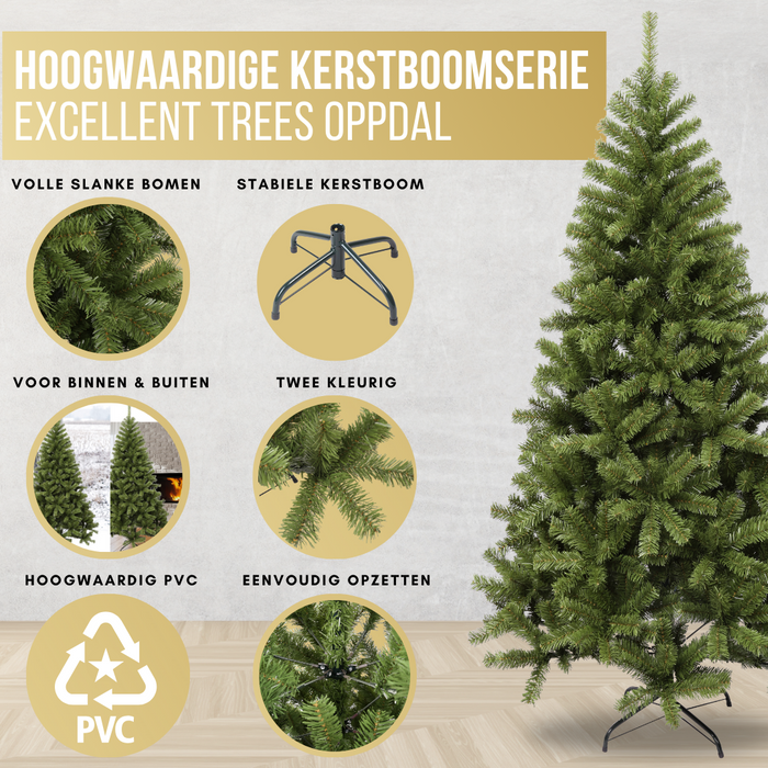 Excellent Trees® Oppdal 120 cm - Slanke Kunstkerstboom - Groen