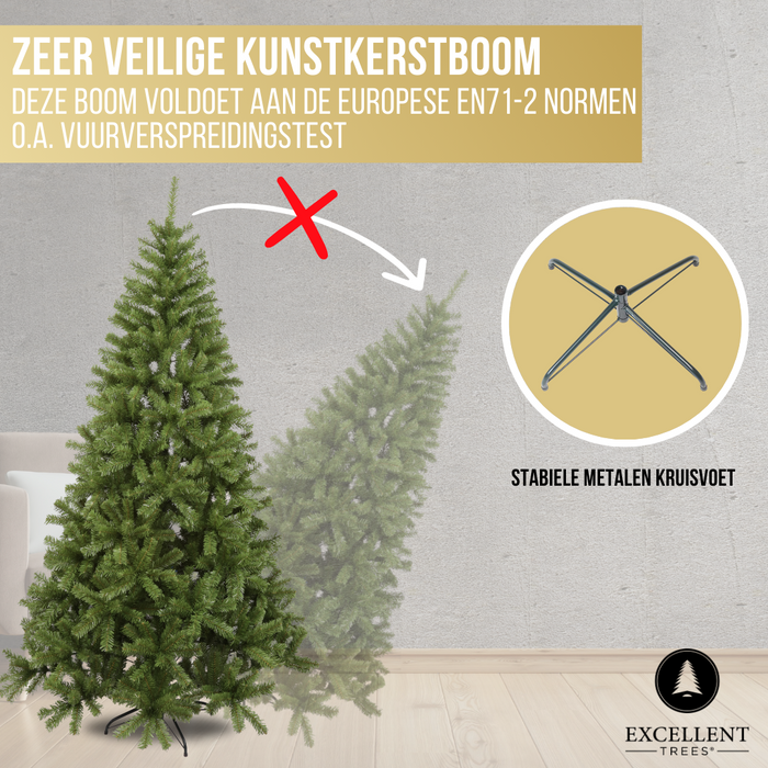Excellent Trees® Oppdal 120 cm - Slanke Kunstkerstboom - Groen