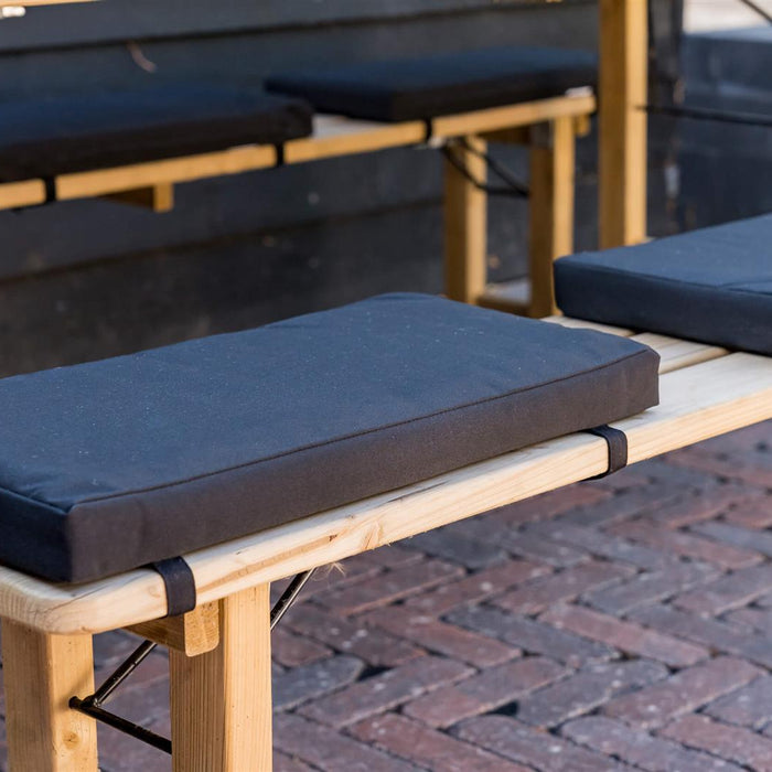 MaximaVida picknicktafel kussen Havana zwart 55 cm - 4 stuks