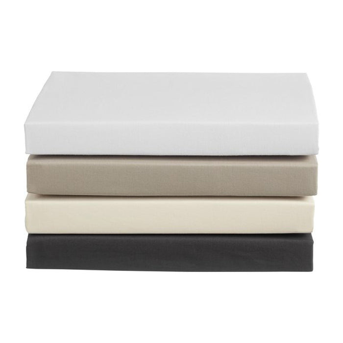 Ambiante Cotton Uni Hoeslaken Topper 90 x 200 cm - Wit
