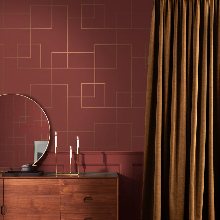 Graham & Brown vliesbehang Primo Alizarin rood