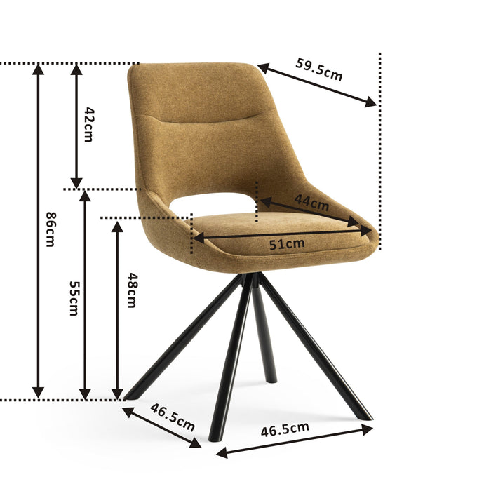 Furnihaus Eetkamerstoel Tosca Mosterd Geel Stof