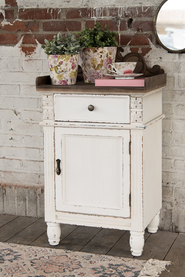 Clayre & Eef Kop en schotel 200 ml Wit Roze Porselein Rond Bloemen