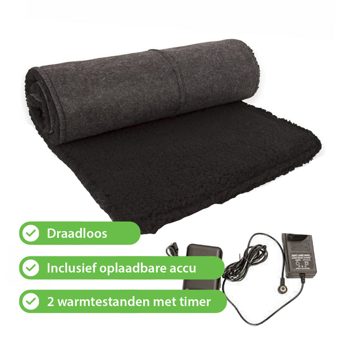 Vtw Living - Warmtedeken Draadloos - Elektrische Deken - Zwart
