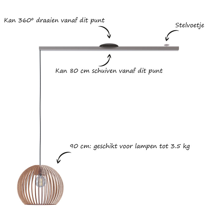 Lightswing Ophangsysteem voor Hanglampen - Single - RVS