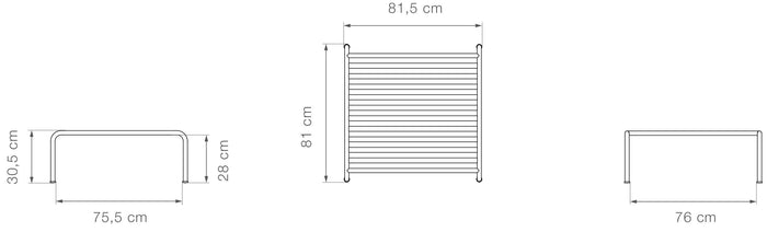 Avon Ottoman voetenbank frame zwart stof alpine