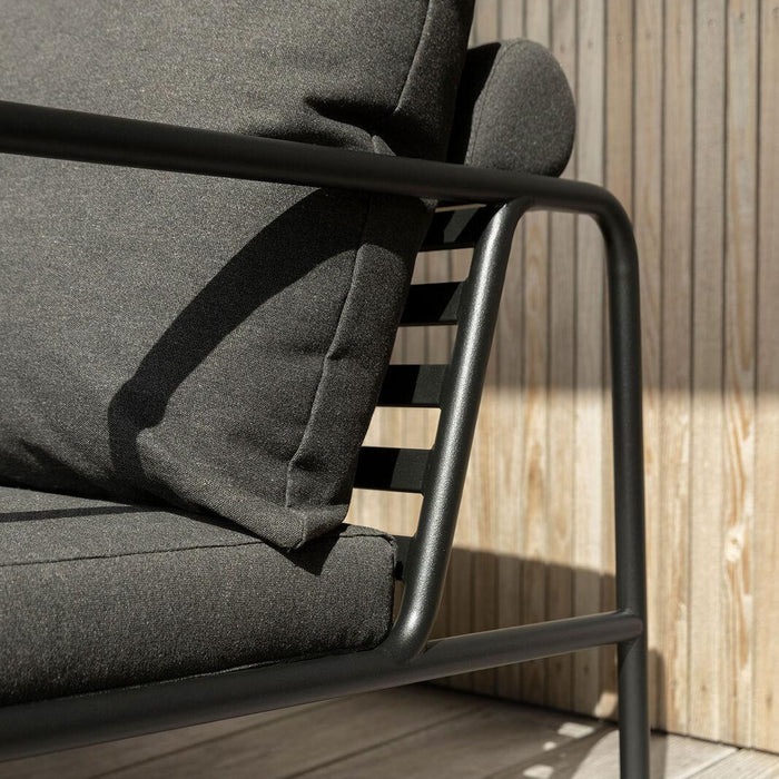 Avon 2-zits loungebank frame zwart stof leaf heritage