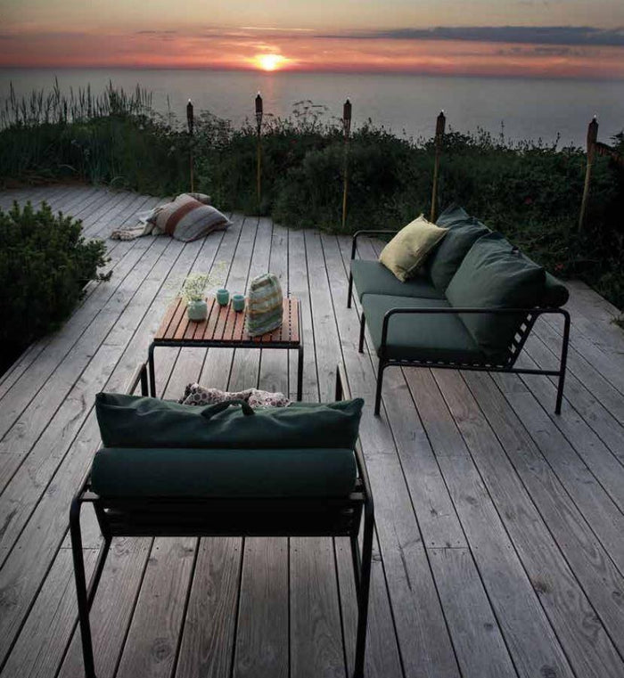 Avon 2-zits loungebank frame zwart stof alpine heritage