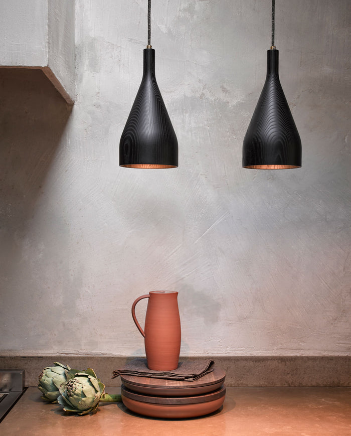 Hollands Licht Timber hanglamp large Ø14 wit essen