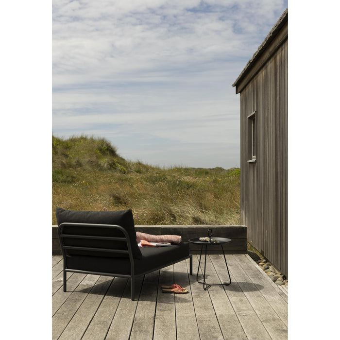 Level2 Chaise Longue ligbed frame donkergrijs stof ash