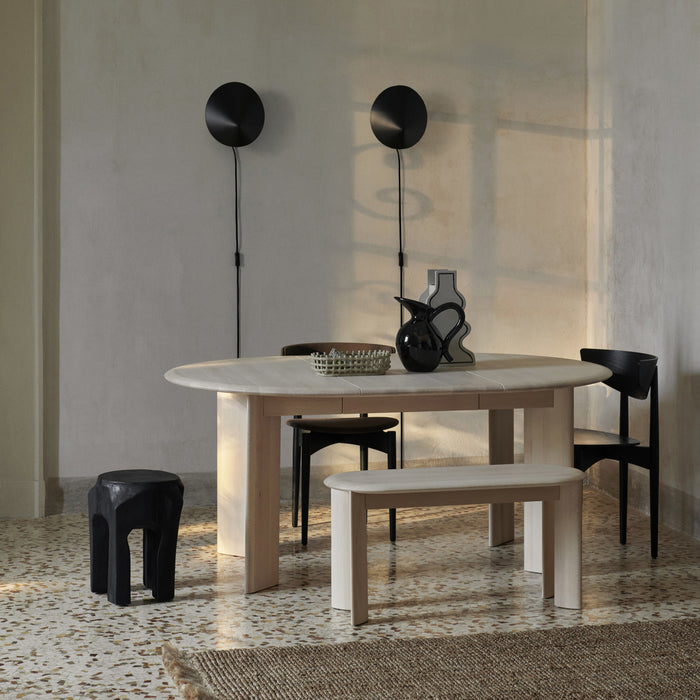 Ferm Living Bevel Uitschuifbare Eettafel 117/167 x 117 cm - Wit Beukenhout