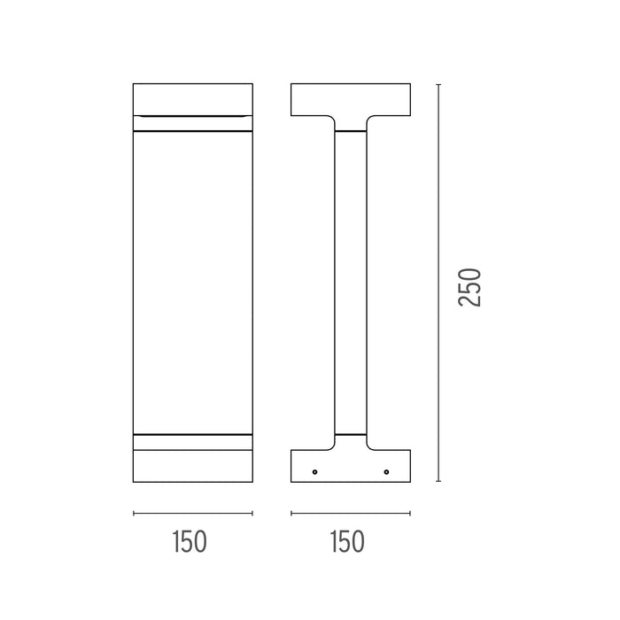 Casting T 150x250 sokkellamp LED 2700K donkerbruin