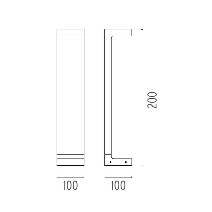 Casting C 100x200 sokkellamp LED 2700K grijs