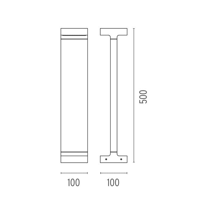 Casting T 100x500 sokkellamp LED 2700K antraciet