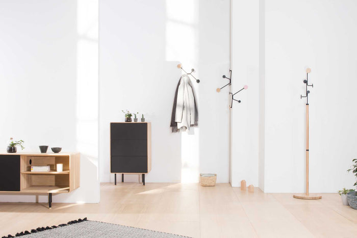 Hook wandkapstok rechte muur roze