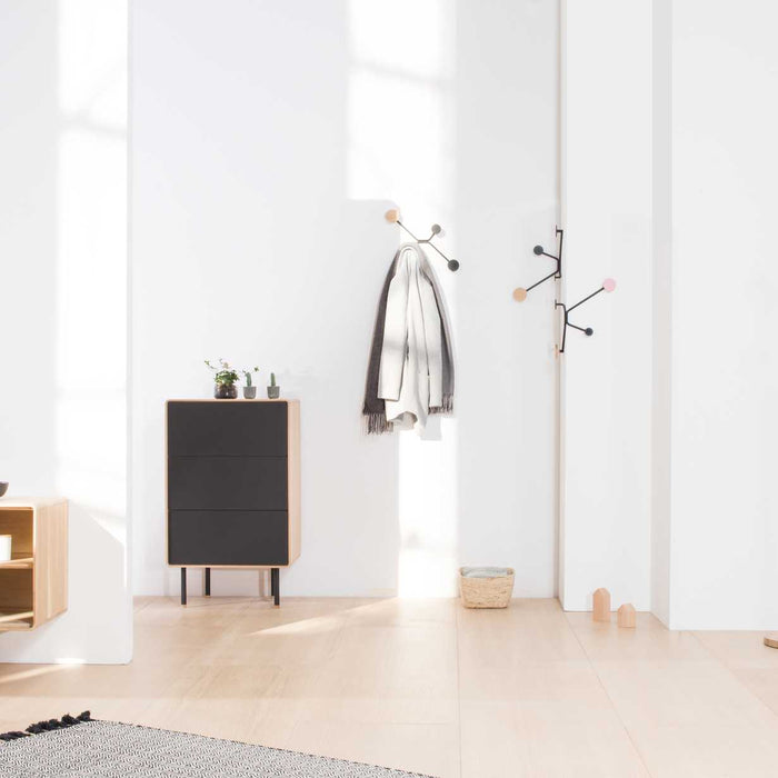 Hook wandkapstok rechte muur roze