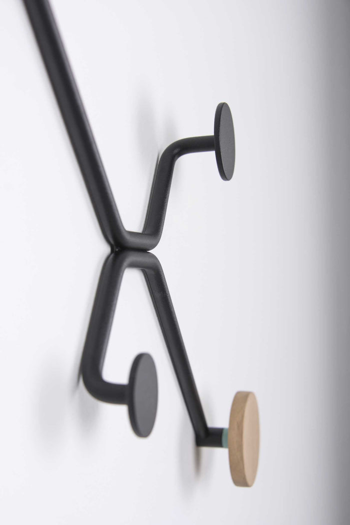 Hook wandkapstok rechte muur roze