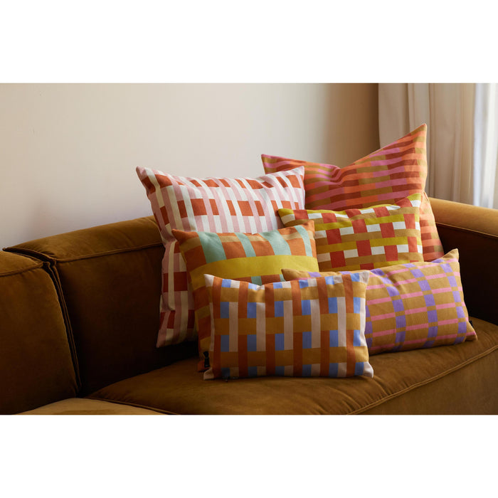 FÉST Striped Sierkussen 45 x 45 cm - Yellow