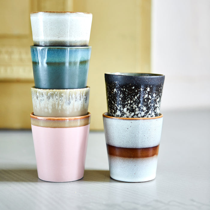 HKliving 70's Mokken 0,2 L - Set van 6 - Oberon