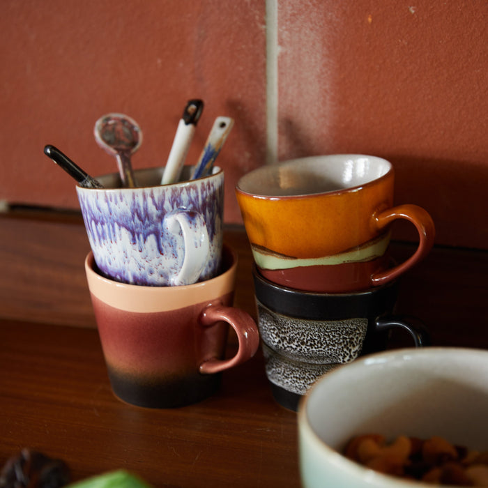HKliving 70's Ceramics Americano Mok 0,27 L - Set van 4 - Friction
