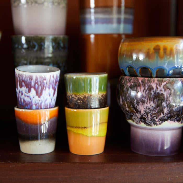 HKliving 70's Ceramics Eierdopjes Set van 4 - Island