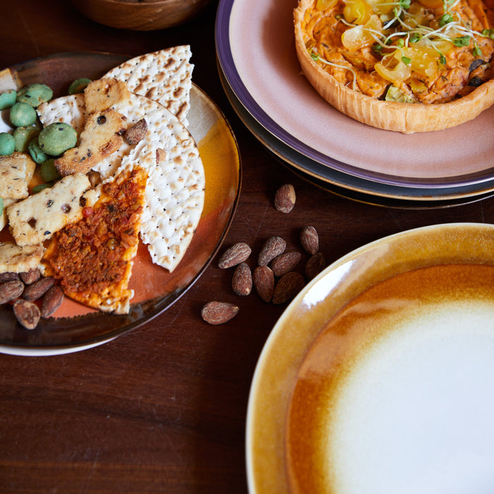 HKliving 70's Ceramics Dinerbord Ø 27,5 cm - Set van 2 - Bedrock