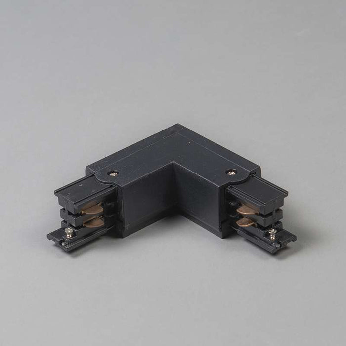 QAZQA L-Koppelstuk voor 3-fase rail zwart links - 3-Phase