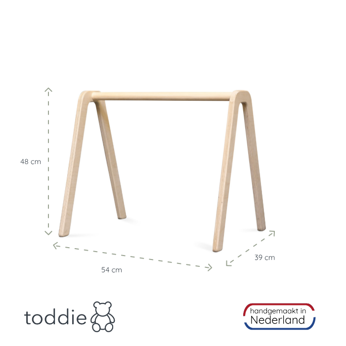 Houten babygym | Massief houten speelboog (zonder hangers) - blank