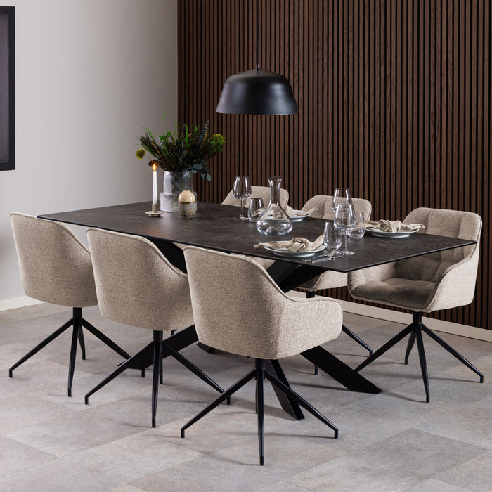 by fonQ Lopin Eetkamerstoel - Beige - Kruispoot