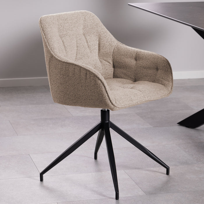 by fonQ Lopin Eetkamerstoel - Beige - Kruispoot