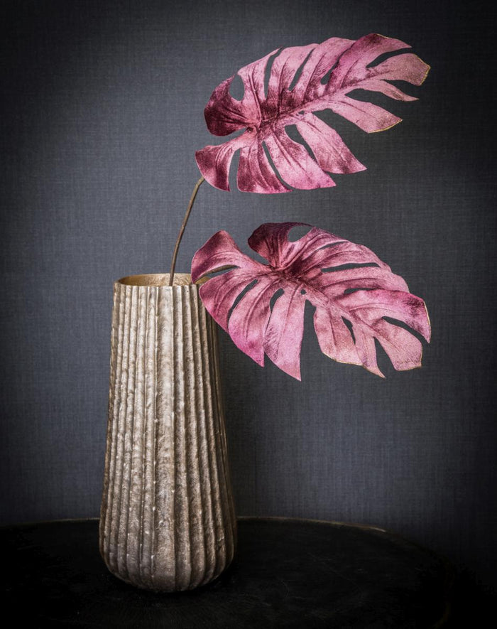 PTMD Leaves Plant Monstera Kunstblad - 29x24x76 cm - Velvet - Paars