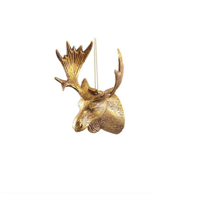 PTMD Kerstversiering Rendier Kioga - 12x4x12 cm - Goud - Set van 4