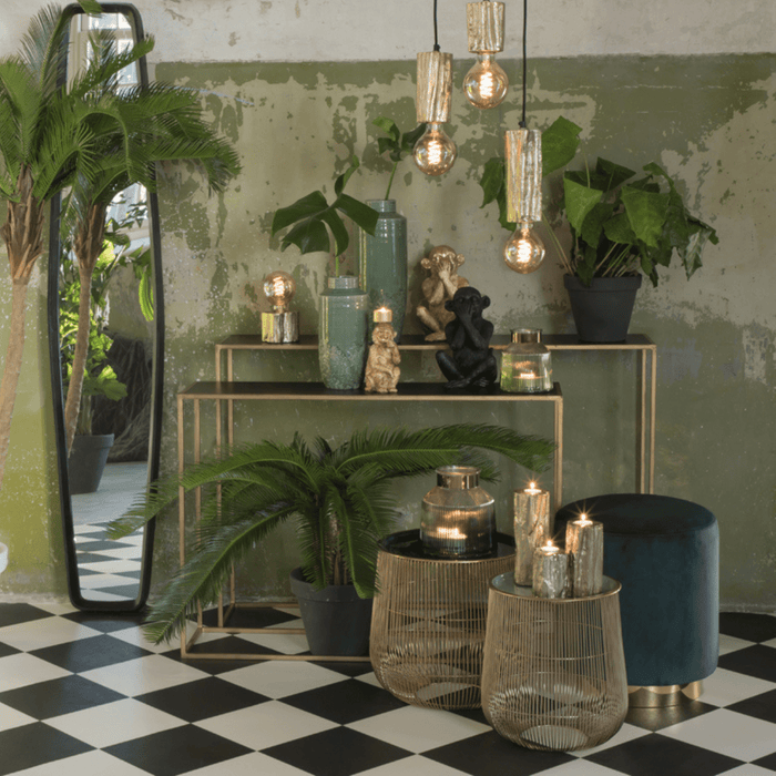 Light&living Side table S|2 100x25x70+120x25x80 cm BOCA m.zwart was...