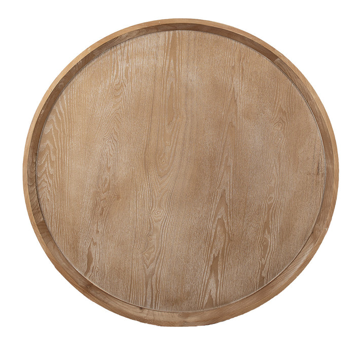Clayre & Eef Salontafel Ø 100x40 cm Bruin Zwart Hout Ijzer Rond
