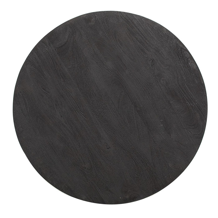 Clayre & Eef Salontafel Ø 75x45 cm Zwart Hout Rond Bijzettafel