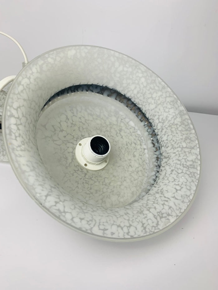 Reliving Hanglampjes Wit Gewolkt Glas Met Zilverkleurige Rand