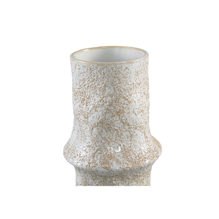 PTMD Ivery Off White glazed ceramic pot with border hig