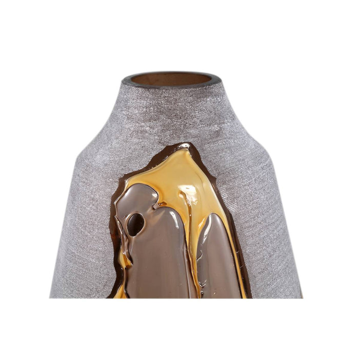 PTMD Vaas Nevil - 25x25x36 cm - Glas - Bruin