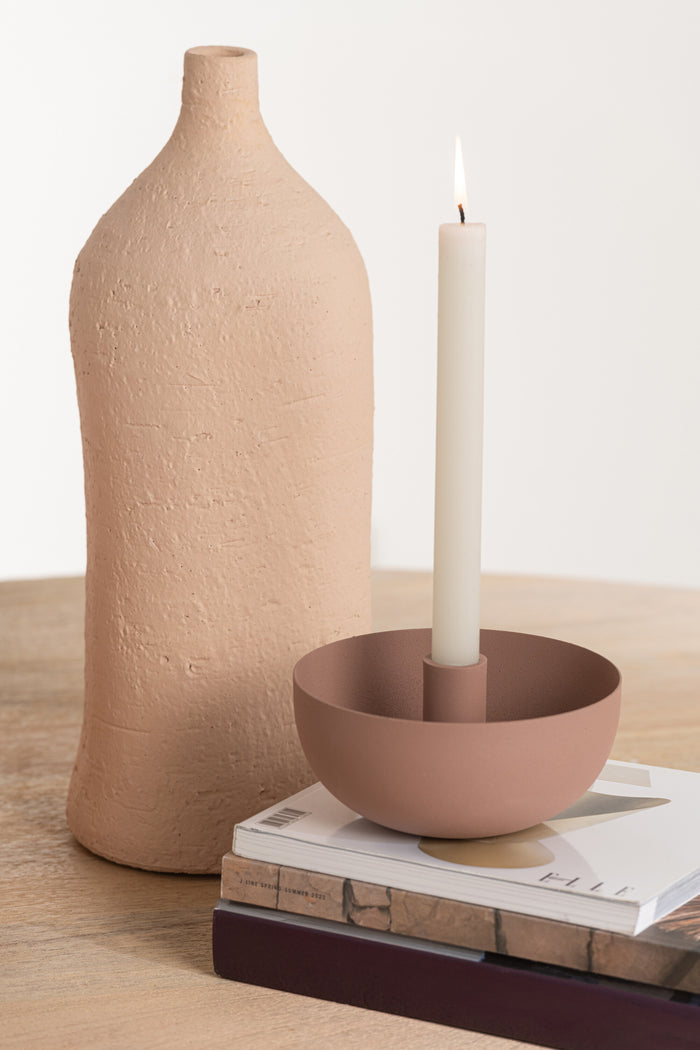 J-Line vaas Enya Fles - keramiek - beige - large - 40 cm hoo