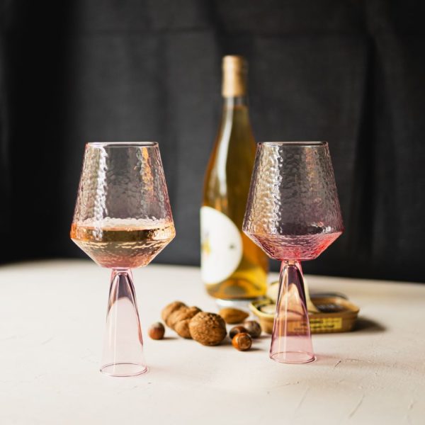 Brût Homeware, Wijnglas Claude, roze, set van 2