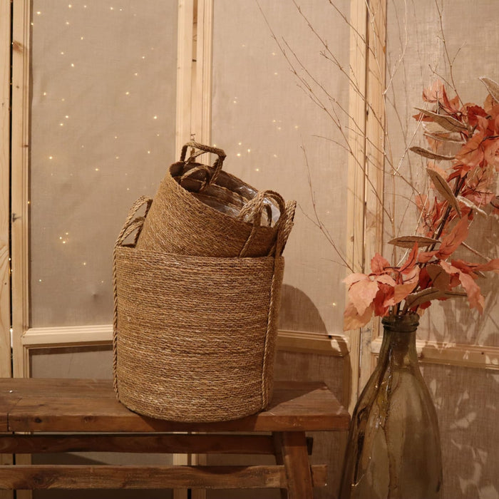 DKNC - Plantenbak Edmonton - Zeegras - 38x36cm - Bruin