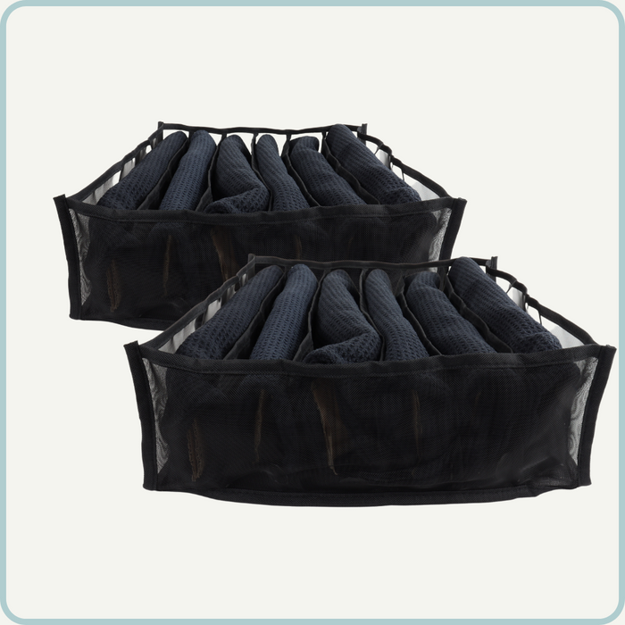 Nordix Kledingkast Organizer Opbergsysteem Lade 6 vakken Zwart 2 st...